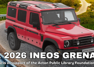 Win a 2026 INEOS Grenadier. Raffle in support of the Acton Public Library Foundation, Inc.